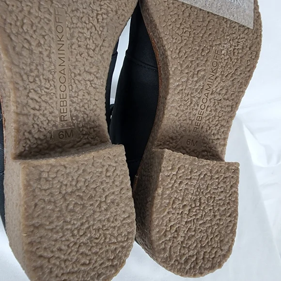 NEW Rebecca Minkoff Persys Shearling Lace-Up Boot Women's 6 Petrol Green Black - Picture 11 of 12